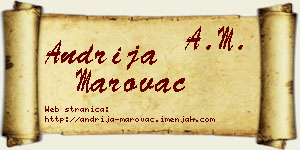 Andrija Marovac vizit kartica